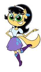 Size: 2248x4000 | Tagged: safe, artist:solid32, rarity, anthro, equestria girls, g4, belt, blue eyeshadow, boots, bracelet, clothes, clothes swap, cosplay, costume, eyeshadow, hairpin, high heel boots, jewelry, kitty katswell, makeup, shirt, shoes, simple background, skirt, solo, transparent background, tuff puppy