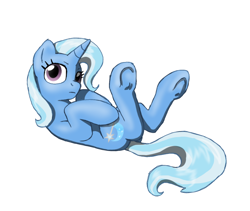 Size: 718x605 | Tagged: safe, artist:solixy406, trixie, pony, unicorn, g4, lying, lying down, on back, simple background, solo, white background