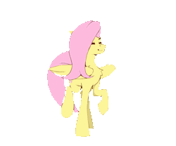 Size: 3000x2500 | Tagged: safe, artist:buvanybu, fluttershy, pegasus, pony, g4, animated, dancing, eyes closed, gif, high res, simple background, smiling, solo, spinning, transparent background, trotting, trotting in place
