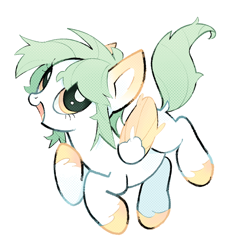 Size: 1000x1042 | Tagged: safe, artist:anubiscatto, oc, oc only, pegasus, pony, cute, fluffy, hooves, mint hair, pegasus oc, ponysona, simple background, solo, white background, yellow eyes