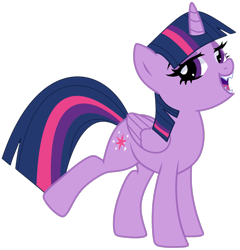 Size: 1757x1833 | Tagged: safe, artist:sscorpionsss, artist:twilyisbestpone, twilight sparkle, alicorn, pony, g4, base used, cute, eyeshadow, fangs, female, lidded eyes, makeup, mare, pegasus wings, pose, pretty, raised hoof, sexy, simple background, smiling, solo, transparent background, twiabetes, twilight sparkle (alicorn), wings