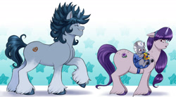 Size: 2732x1504 | Tagged: safe, artist:sallylla, alphabittle blossomforth, oc, oc:mallow mist, oc:mighty spruce, pony, unicorn, g5, alphabetes, baby, baby carrier, baby pony, bag, bangs, blaze (coat marking), butt freckles, carrying, chubby, coat markings, colt, colt alphabittle blossomforth, cute, eyes closed, facial markings, family, father, father and child, father and son, female, floppy ears, fluffy, foal, freckles, full body, grin, hairband, happy, height difference, hoof heart, hoof hold, hooves, horn, husband and wife, leg fluff, looking at someone, looking back, male, mare, mother, mother and child, mother and son, pacifier, parent and child, raised hoof, reference sheet, rubik's cube, saddle bag, side view, simple background, size difference, smiling, socks (coat markings), stallion, standing, teeth, underhoof, unicorn oc, unshorn fetlocks, upside-down hoof heart, younger