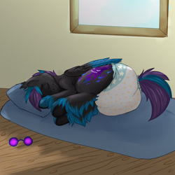 Size: 1919x1919 | Tagged: safe, artist:marealeopard, oc, oc only, pony, diaper, diaper fetish, fetish, non-baby in diaper, poofy diaper, sleeping, solo, unshorn fetlocks