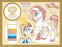 Size: 2224x1668 | Tagged: safe, artist:mychelle, oc, oc:pure blood, pony, unicorn, horn, magic, male, offspring, parent:prince blueblood, parent:tempest shadow, reference sheet, solo, stallion, unicorn oc