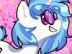 Size: 1600x1200 | Tagged: safe, artist:lynuscattips, dj pon-3, vinyl scratch, pony, unicorn, g4, cute, female, glasses, mare, profile, smiling, solo, vinylbetes