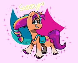 Size: 1352x1089 | Tagged: safe, artist:lynuscattips, sunny starscout, earth pony, pony, g5, female, mane stripe sunny, mare, signature, solo