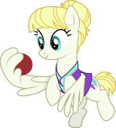 Size: 2040x2243 | Tagged: safe, artist:starcollider, summer breeze, pegasus, pony, 2 4 6 greaaat, g4, .svg available, ball, buckball uniform, female, flying, friendship student, high res, mare, simple background, solo, svg, transparent background, vector, wing hold, wings