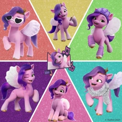 Size: 1080x1080 | Tagged: safe, pipp petals, pegasus, pony, g5, my little pony: a new generation, official, adorapipp, cute, female, looking at you, mare, one eye closed, open mouth, open smile, smiling, smiling at you, solo, sunglasses, wink, winking at you