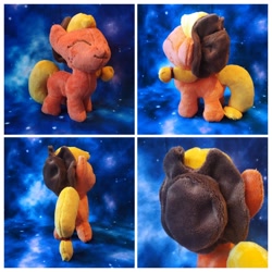 Size: 4096x4096 | Tagged: safe, artist:exobass, applejack, earth pony, pony, g4, chibi, female, hat, irl, mare, meplushyou pattern, multiple views, photo, plushie, present