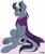 Size: 2917x3500 | Tagged: safe, artist:monsoonvisionz, moonbeam, pony, unicorn, tails of equestria, blushing, chest fluff, cloak, clothes, ear fluff, ear piercing, earring, eyebrows, female, high res, hooves, jewelry, looking at you, mare, piercing, simple background, sitting, smiling, solo