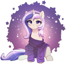 Size: 2158x2112 | Tagged: safe, alternate character, alternate version, artist:avrameow, part of a set, oc, oc only, pony, unicorn, clothes, commission, high res, horn, oversized clothes, simple background, solo, sweater, transparent background, unicorn oc, ych result