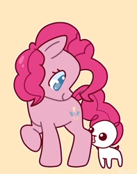 Size: 1523x1930 | Tagged: safe, artist:nawnii, pinkie pie, earth pony, pony, g4, autism creature, duo, licking, pet, smiling, tongue out