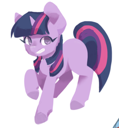 Size: 444x479 | Tagged: safe, artist:snowflake_pone, twilight sparkle, pony, unicorn, g4, heart, heart eyes, looking at you, raised hoof, simple background, smiling, solo, standing, unicorn twilight, white background, wingding eyes