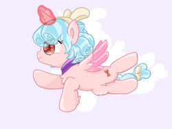 Size: 1024x768 | Tagged: safe, artist:我的眼睛啊我的眼睛, cozy glow, alicorn, pony, g4, alicornified, cozycorn, female, filly, flying, foal, race swap, solo