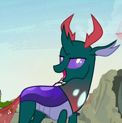 Size: 590x592 | Tagged: safe, edit, edited screencap, screencap, pharynx, changedling, changeling, g4, to change a changeling, cropped, prince pharynx, solo