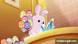 Size: 480x270 | Tagged: safe, screencap, rabbit, g5, my little pony: tell your tale, the hunt for eggmund bunny, spoiler:g5, spoiler:my little pony: tell your tale, spoiler:tyts01e48, animal, animated, bathroom, easter egg, makeagif.com, toilet
