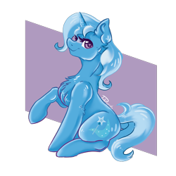 Size: 2000x2000 | Tagged: safe, artist:dankpegasista, derpibooru exclusive, trixie, pony, unicorn, g4, blue fur, blushing, chest fluff, ear fluff, eyelashes, heart, heart eyes, high res, highlights, looking back, png, purple eyes, raised hoof, shading, simple background, sitting, smiling, smug, solo, transparent background, wingding eyes