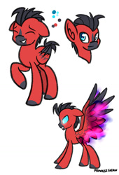 Size: 1024x1505 | Tagged: safe, artist:princessfaeron, oc, oc only, oc:crimson wing, pegasus, pony, colored wings, male, pegasus oc, simple background, solo, stallion, two toned wings, white background, wings