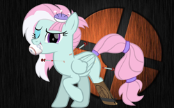 Size: 1134x704 | Tagged: safe, kerfuffle, pegasus, pony, g4, /mlp/ tf2 general, amputee, baseball, baseball bat, blood, female, mare, mouth hold, needles, peg leg, prosthetic leg, prosthetic limb, prosthetics, sandman (bat), solo, sports, syringe, team fortress 2