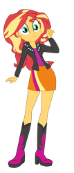 Size: 1900x4443 | Tagged: safe, artist:gmaplay, sunset shimmer, human, equestria girls, g4, boots, shoes, simple background, solo, transparent background