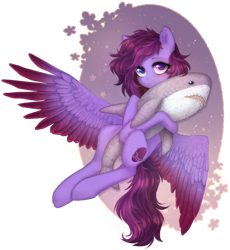 Size: 2829x3072 | Tagged: safe, alternate character, alternate version, artist:avrameow, oc, oc only, pegasus, pony, shark, blåhaj, heterochromia, high res, pegasus oc, plushie, shark plushie, simple background, solo, transparent background