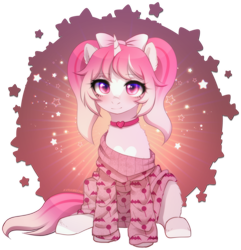 Size: 2040x2112 | Tagged: safe, alternate character, alternate version, artist:avrameow, part of a set, oc, oc only, pony, unicorn, blushing, choker, clothes, coat markings, colored hooves, commission, ear fluff, facial markings, heart, heart mark, high res, horn, looking at you, oversized clothes, simple background, smiling, smiling at you, solo, star (coat marking), sweater, transparent background, unicorn oc, ych result