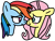 Size: 1040x800 | Tagged: safe, artist:jadeharmony, fluttershy, rainbow dash, pegasus, pony, g4, blushing, boop, bust, female, lesbian, mare, noseboop, ship:flutterdash, shipping, simple background, transparent background