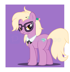 Size: 7008x7232 | Tagged: safe, artist:milkyboo898, grace manewitz, earth pony, pony, g4, absurd resolution, butt, female, glasses, mare, pencil, plot, secretary, solo