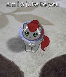 Size: 584x680 | Tagged: safe, artist:nootaz, oc, oc only, oc:void, pegasus, pony, behaving like a cat, blush sticker, blushing, female, looking at you, mare, pegasus oc, ponified animal photo, solo, text