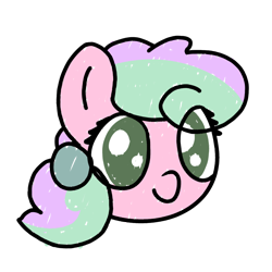 Size: 1000x1000 | Tagged: safe, artist:theunidentifiedchangeling, oc, oc only, oc:yedna letelier, earth pony, pony, bust, chibi, commission, earth pony oc, female, head only, mare, no pupils, portrait, simple background, smiling, solo, transparent background, ych result