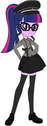 Size: 1536x4096 | Tagged: safe, artist:edy_january, edit, vector edit, sci-twi, twilight sparkle, human, equestria girls, g4, base used, call of duty, call of duty zombies, clothes, doctor, edward richtofen, german, german twilight, glasses, group 935, gun, handgun, hat, long socks, medic, military, military uniform, miniskirt, pistol, science, simple background, skirt, socks, soldier, thigh highs, thigh socks, transparent background, ultimis, uniform, updated, vector, vector used, walther p38, weapon, wehrmacht, world war ii