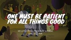 Size: 1920x1080 | Tagged: safe, edit, edited screencap, editor:quoterific, screencap, apple bloom, zecora, g4, my little pony: friendship is magic, the cutie pox, zecora's hut