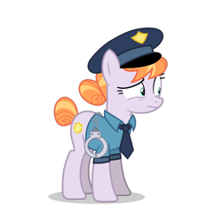 Size: 5500x5500 | Tagged: safe, alternate version, artist:gypsykumquat, copper top, earth pony, pony, g4, the gift of the maud pie, .svg available, absurd resolution, clothes, cuffs, female, inkscape, necktie, police officer, police pony, police uniform, show accurate, simple background, solo, transparent background, vector