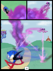 Size: 7500x10000 | Tagged: safe, artist:chedx, twilight sparkle, alicorn, hedgehog, anthro, comic:learning with pibby glitch battles, g4, comic, commission, fanfic, multiverse, sonic the hedgehog, sonic the hedgehog (series), twilight sparkle (alicorn)
