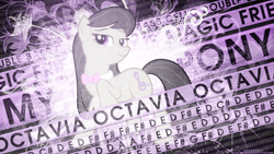 Size: 1920x1080 | Tagged: safe, artist:kooner-cz, artist:paradigm-zero, edit, octavia melody, earth pony, pony, g4, background pony, bowtie, female, mare, solo, wallpaper, wallpaper edit