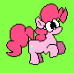 Size: 84x83 | Tagged: safe, artist:gravity1037, pinkie pie, g4, animated, green background, pixel art, pizza tower, simple background, slipping, solo, sprite