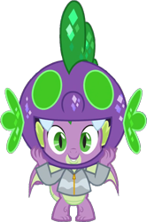 Size: 618x929 | Tagged: safe, edit, edited screencap, editor:pascalmulokozi2, screencap, spike, dragon, g4, season 9, she's all yak, background removed, dj scales and tail, male, not a vector, simple background, solo, transparent background, winged spike, wings