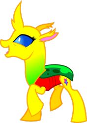 Size: 510x721 | Tagged: safe, artist:mariofan345, oc, oc only, oc:diamond stripe, changedling, changeling, changedling oc, changeling oc, female changeling, happy, simple background, solo, transparent background