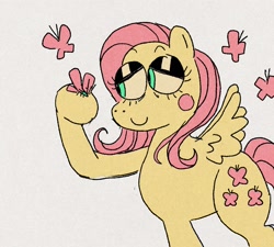 Size: 2000x1800 | Tagged: safe, artist:muscularmuppet, fluttershy, pegasus, pony, g4, simple background, smiling, solo, white background