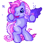 Size: 96x88 | Tagged: safe, starsong, pegasus, pony, g3, my little pony: pinkie pie's party, animated, cute, dancing, female, gif, mare, picture for breezies, simple background, solo, starsawwwng, transparent background