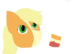 Size: 2224x1668 | Tagged: safe, artist:nightsongthewarrior, applejack, earth pony, pony, g4, bust, female, mare, redesign, simple background, white background