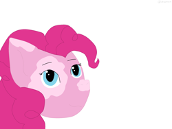 Size: 2224x1668 | Tagged: safe, artist:nightsongthewarrior, pinkie pie, earth pony, pony, g4, bust, coat markings, female, mare, redesign, simple background, solo, white background