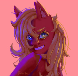 Size: 3702x3606 | Tagged: safe, artist:twivela, oc, oc only, earth pony, pony, eyebrows, eyelashes, female, grin, high res, mare, smiling, solo, sparkly eyes, wingding eyes