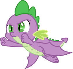 Size: 3179x3000 | Tagged: safe, artist:cloudy glow, spike, dragon, father knows beast, g4, .ai available, flying, high res, simple background, solo, transparent background, vector, winged spike, wings