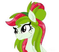 Size: 1876x1644 | Tagged: safe, artist:sjart117, oc, oc only, oc:watermelana, pegasus, pony, bust, chest fluff, ear fluff, female, freckles, mare, pegasus oc, portrait, simple background, smiling, solo, transparent background