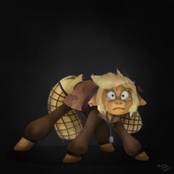 Size: 1440x1440 | Tagged: safe, artist:falloutfurret, applejack, earth pony, pony, g4, alternate hairstyle, alternate timeline, applecalypsejack, clothes, crying, crystal war timeline, female, solo