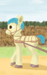 Size: 540x865 | Tagged: safe, alternate version, artist:mechanic31, oc, oc only, earth pony, pony, bit, bridle, dock, harness, multiple variants, pony pulls the wagon, pulling, raised hoof, reins, solo, tack, tail