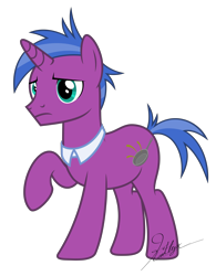 Size: 5000x6407 | Tagged: safe, artist:kaitykat117, oc, oc:maillard skillet(kaitykat), changeling, unicorn, base used, clothes, frown, high res, raised hoof, short tail, simple background, tail, transparent background, vector