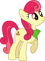 Size: 2522x3378 | Tagged: safe, artist:starryshineviolet, apple bumpkin, earth pony, pony, apple family reunion, g4, apple family member, background pony, bandana, female, high res, mare, raised hoof, simple background, solo, transparent background, vector