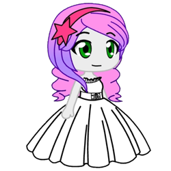 Size: 768x768 | Tagged: safe, editor:isaacayele, sweetie belle, human, equestria girls, g4, beautiful, clothes, dress, gacha life, pretty, simple background, solo, transparent background, wedding dress, white dress